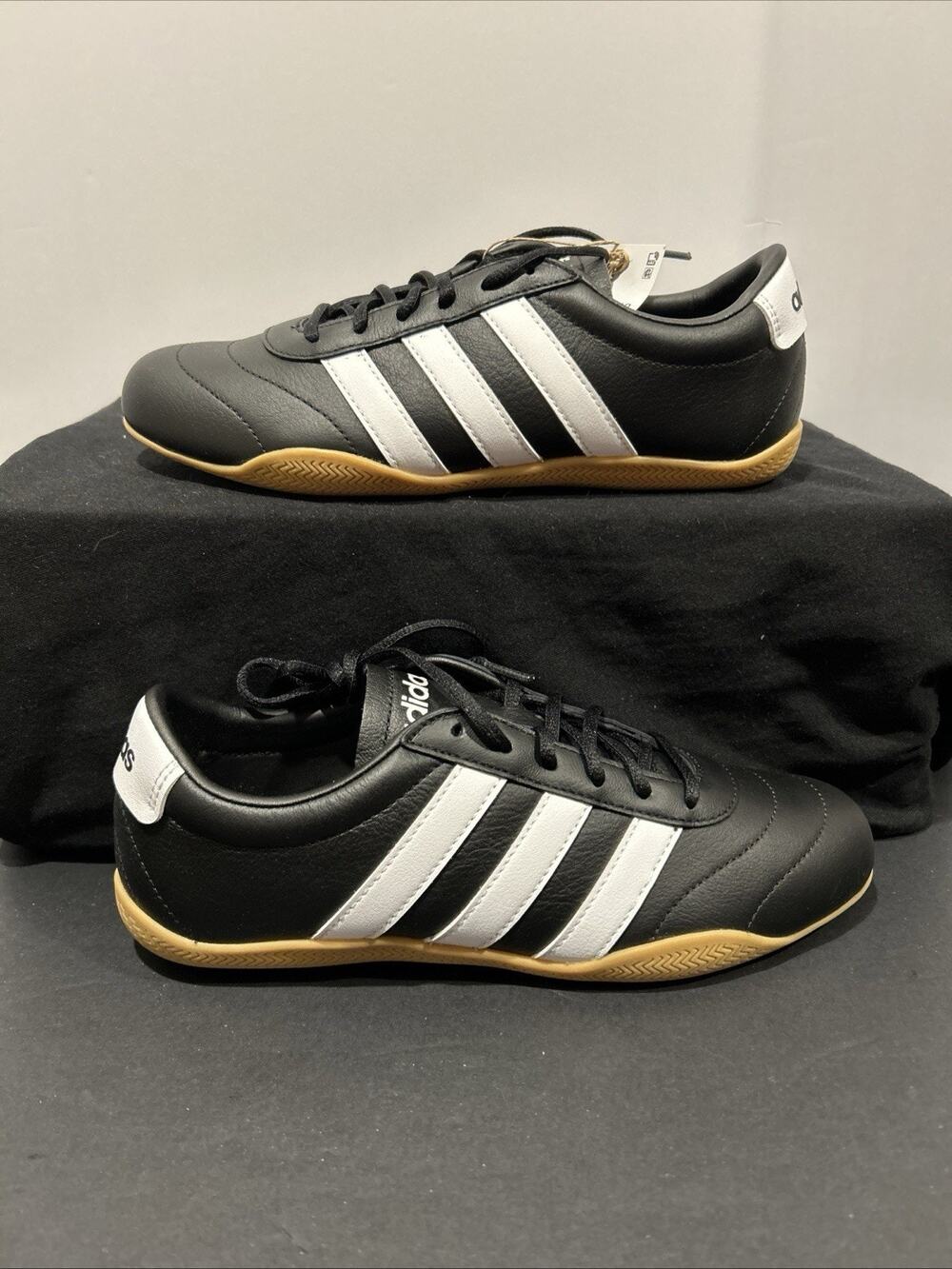 Adidas Grand Court Lo Core Black Cloud White Gum Shoes JQ9684 Womens Sz 7